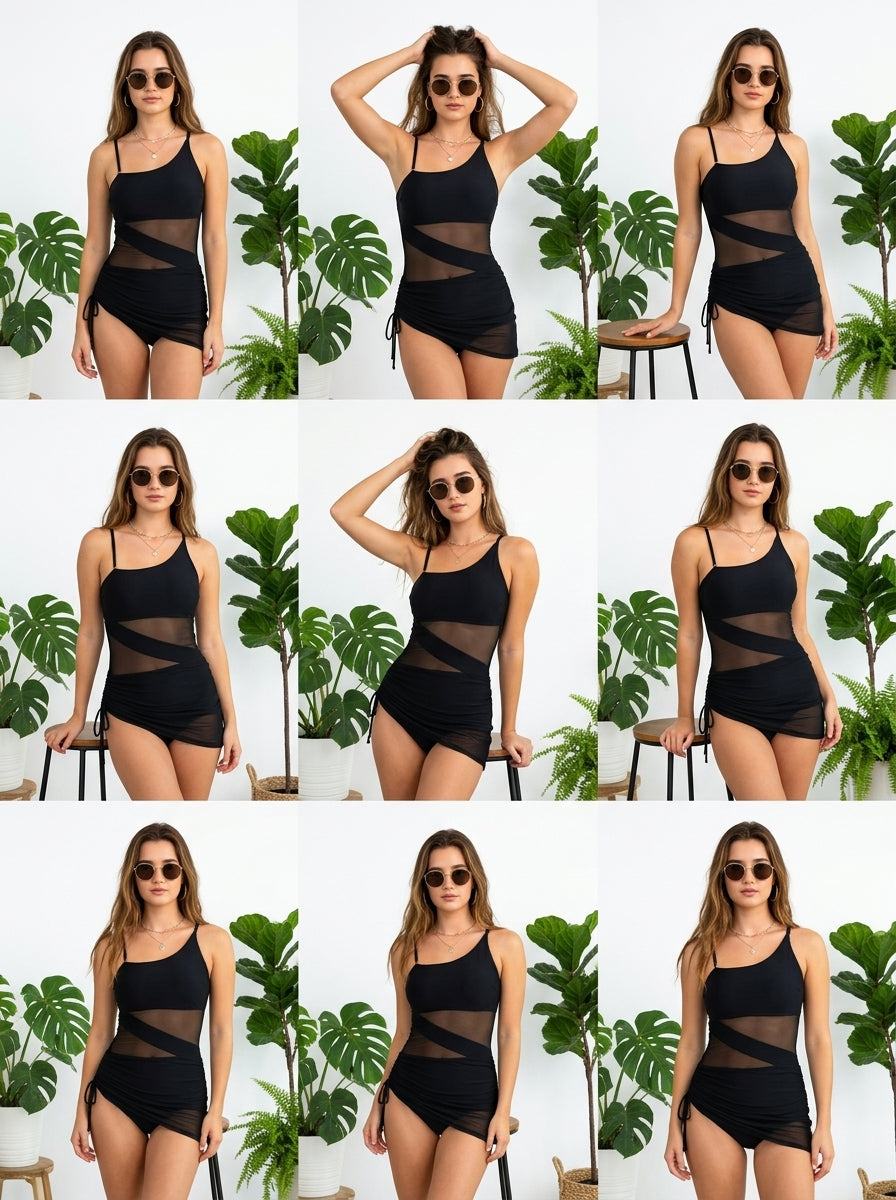 Casual European & American Style Tankini – Loose Fit Tummy Control Bikini Set, Quick-Dry & Breathable Swimwear for Women